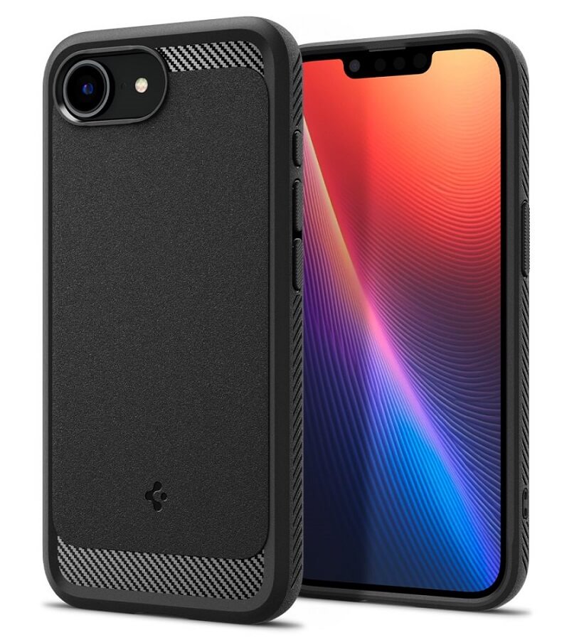 Magsafe Противоударен Калъф за iPhone 17e/ 16e, Spigen Rugged Armor Magsafe Case, Черен (3)