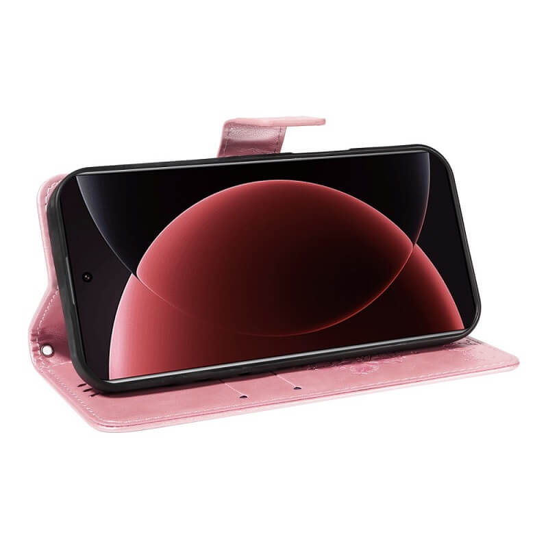 Кожен Калъф с Джобове за Xiaomi 15 Ultra, Wallet Book Case, Розов (6)