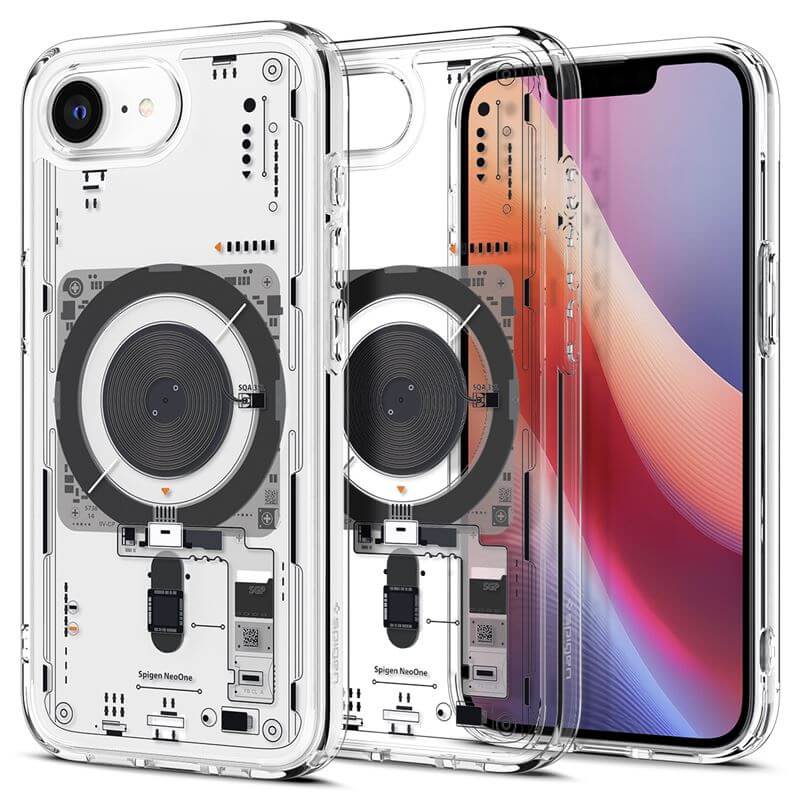 Magsafe Калъф за iPhone 17e/ 16e, Spigen Ultra Hybrid Mag Neo One Case, Прозрачен (3)
