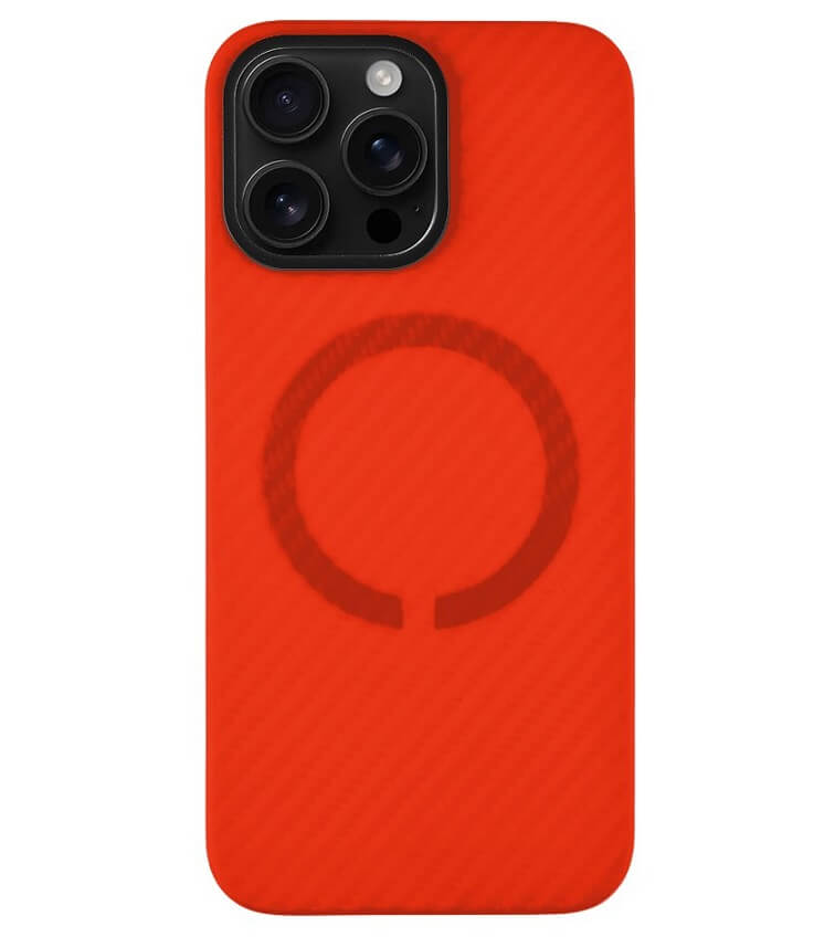 Magsafe Кевларен Калъф за iPhone 16 Pro Max, Tactical MagForce Aramid Case, Червен