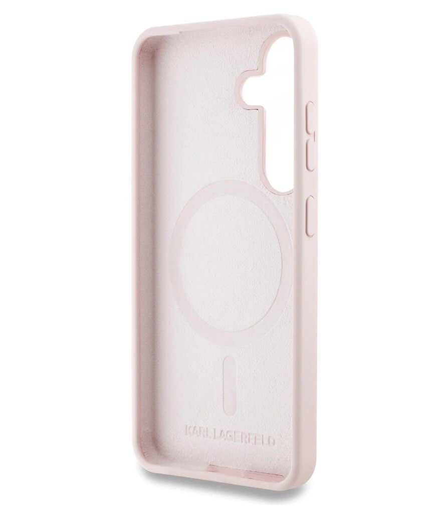 MagSafe Калъф за Samsung S25, Karl Lagerfeld Silicone Double Heads Case, Розов (6)