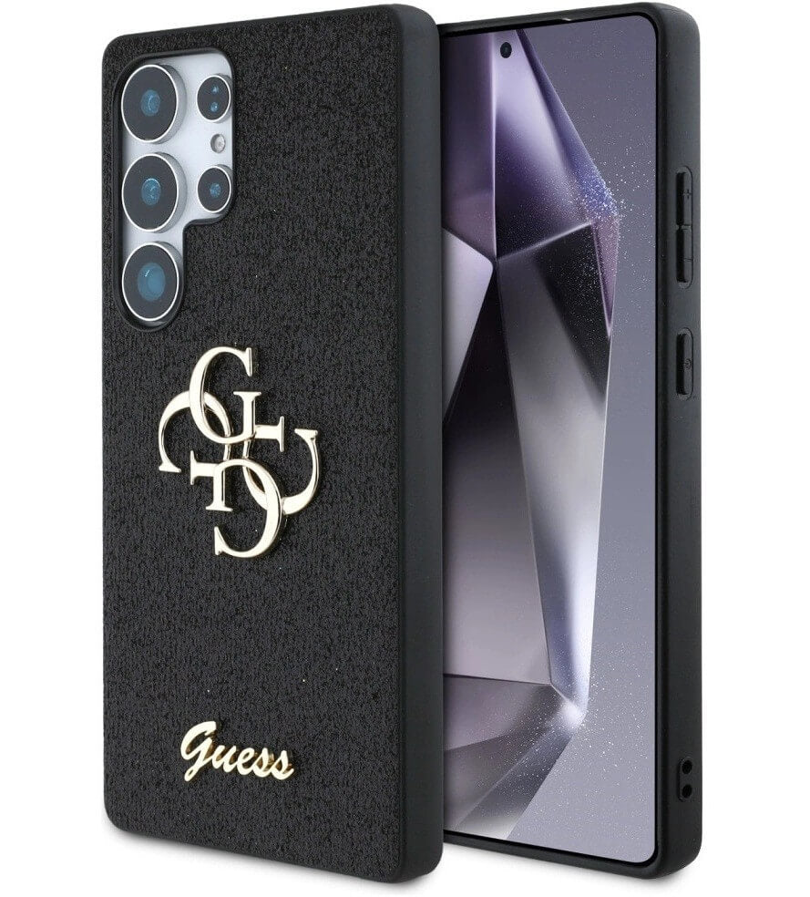Калъф за Samsung S25 Ultra, Guess Glitter 4G Metal Logo Case, Черен (3)