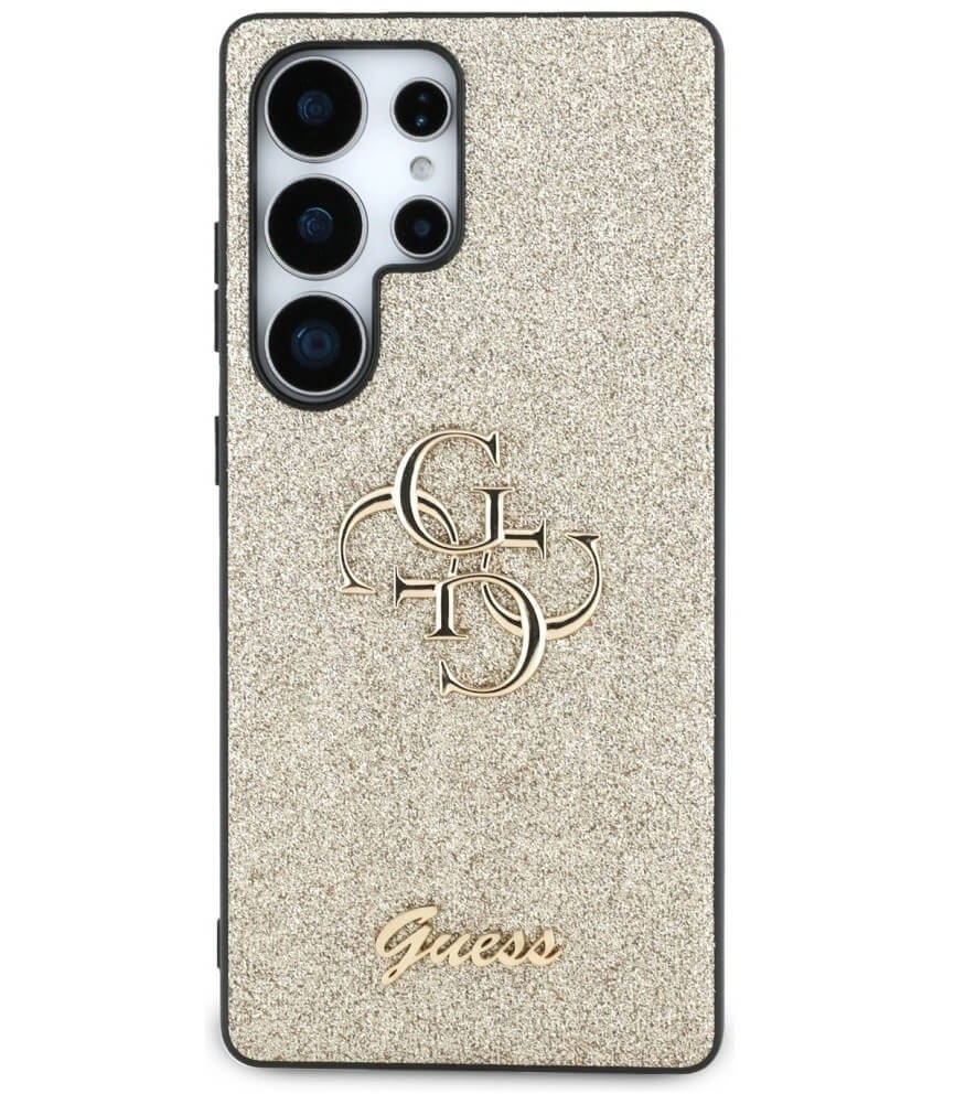 Калъф за Samsung S25 Ultra, Guess Glitter 4G Metal Logo Case, Златист