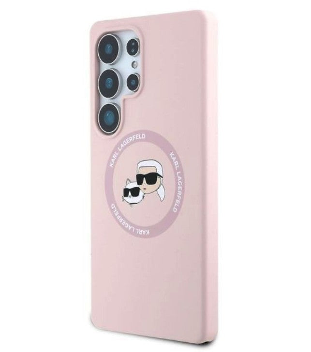 MagSafe Калъф за Samsung S25 Ultra, Karl Lagerfeld Silicone Double Heads Case, Розов (2)