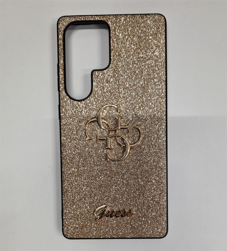 Калъф за Samsung S25 Ultra, Guess Glitter 4G Metal Logo Case, Златист (7)