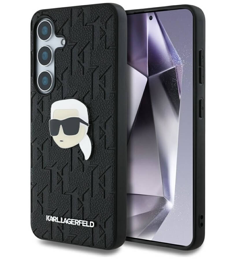 Калъф за Samsung S25, Karl Lagerfeld PU Mono K. Head PIN Case, Черен