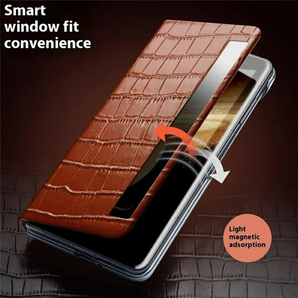 Активен Калъф за Honor Magic V3, Qialino Smart Stand Book Case, Черен (5)