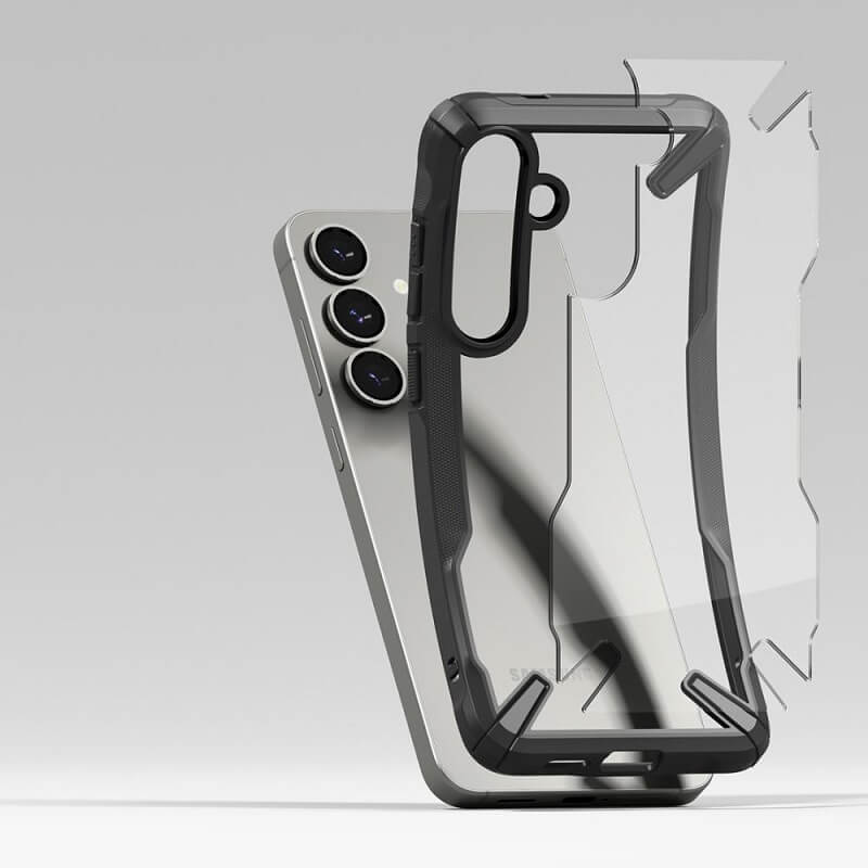 Противоударен Хибриден Калъф за Samsung S25, Ringke Fusion X Case, Черен (4)