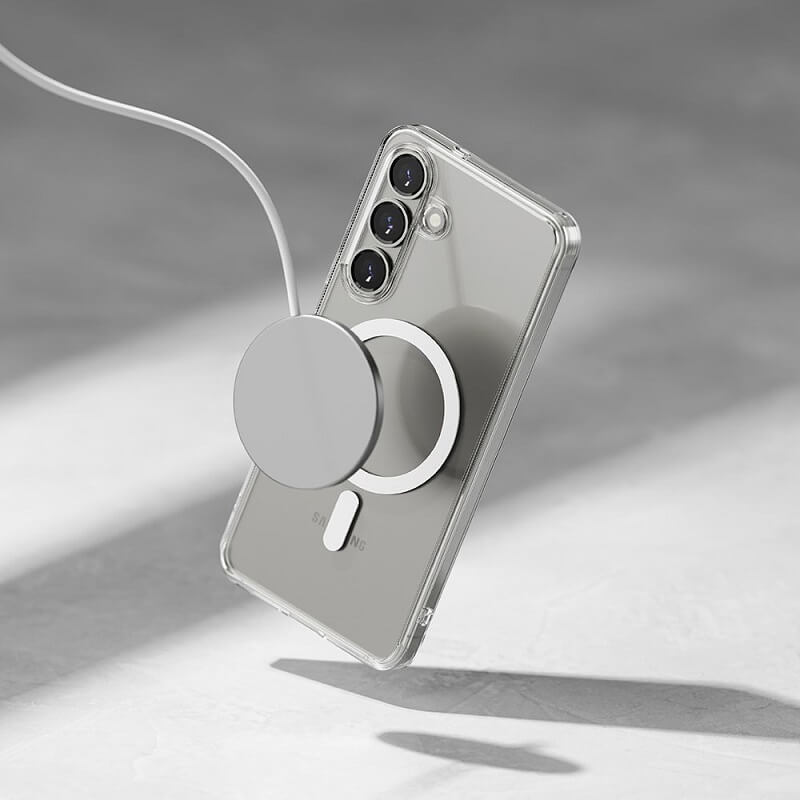 Magsafe Калъф за Samsung S25 Plus, Ringke Fusion Magnetic Case, Прозрачен (5)