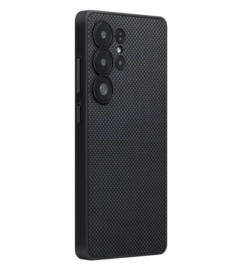 Magsafe Калъф за Samsung S25 Ultra, Pitaka PIN Button Black-Grey Plain Case, Черен (2)