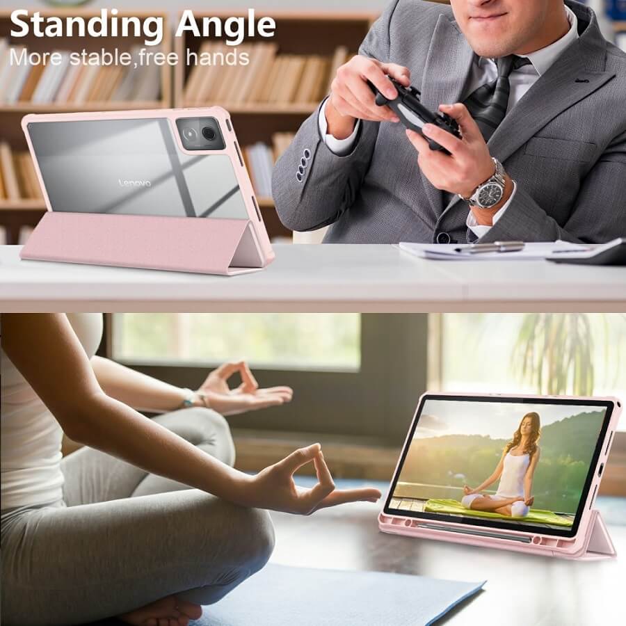 Калъф за Lenovo Tab K11 Plus 11.5", Rugged Hybrid Pen Case, Розов (9)