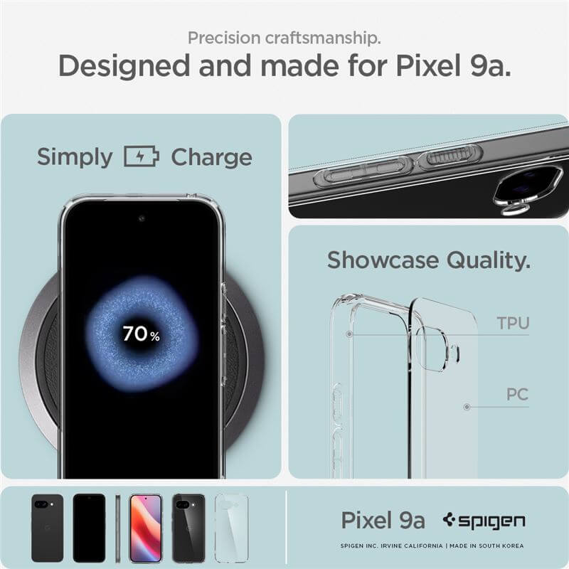 Противоударен Калъф за Google Pixel 9A, Spigen Ultra Hybrid Case, Прозрачен (10)