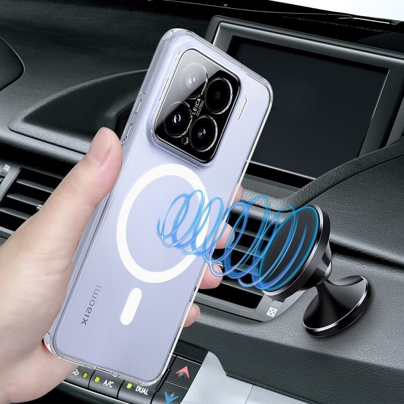 Magsafe Калъф за Xiaomi 15, Magnetic Acrylic Clear Case, Прозрачен (5)