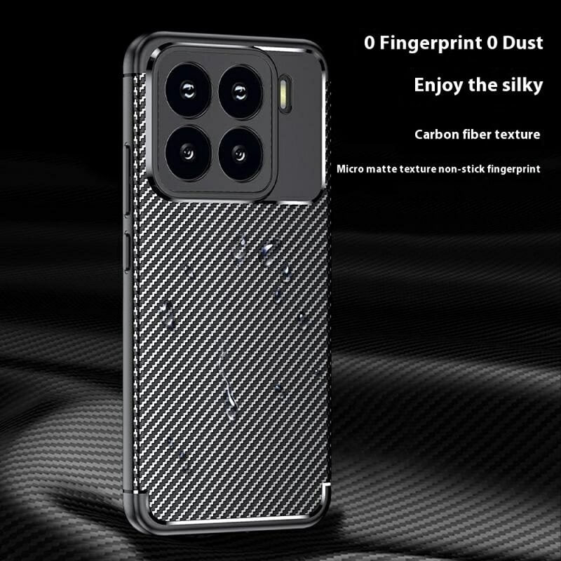 Силиконов Калъф за Xiaomi 15 Pro, New Carbon Case, Черен (6)