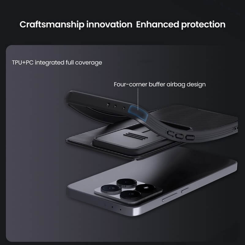 Калъф с Плъзгач за Камера за Xiaomi 14T Pro, Nillkin CamShield Pro Case, Черен (6)