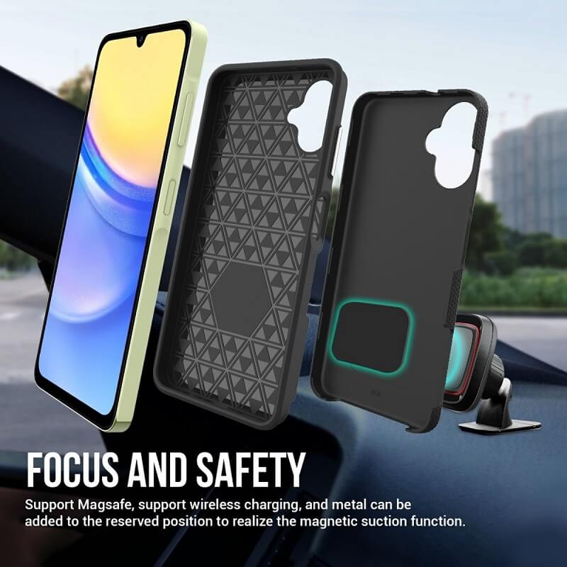 Противоударен Калъф за Samsung A06, Four Corner Case, Черен (3)