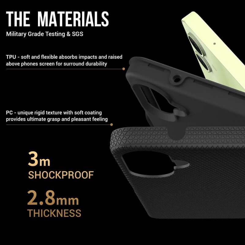 Противоударен Калъф за Samsung A06, Four Corner Case, Черен (8)