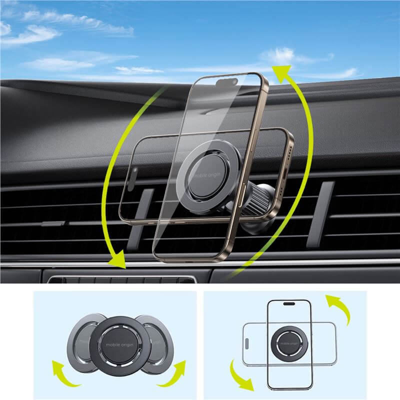 Magsafe Стойка за Кола, Mobile Origin Vent Car Holder, Черен (4)