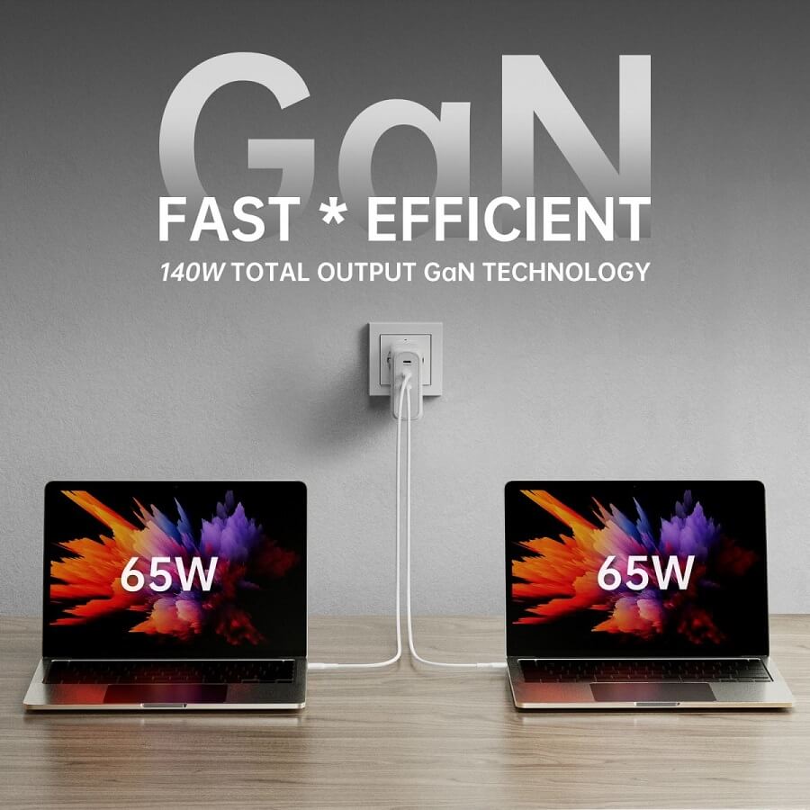 Зарядно за Macbook с USB-C x3, 4Smarts Flex Pro GaN 140W, Бял (4)