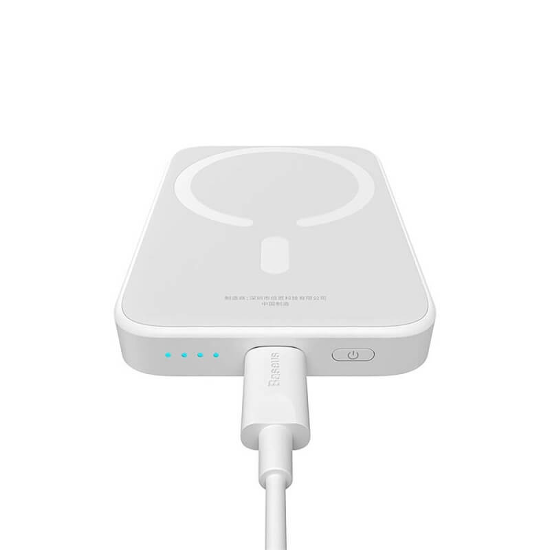 Magsafe Външна Батерия, Baseus Magnetic Mini Air 6000mAh, Бял (4)