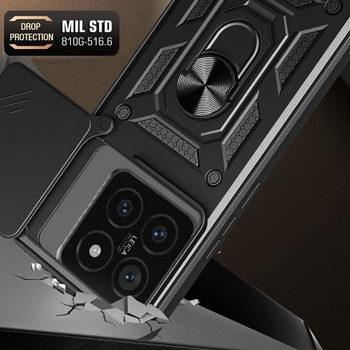 Калъф с Предпазител за Камера и Стойка за Xiaomi 14T Pro, Tech-Protect CamShield Pro Case, Черен (2)
