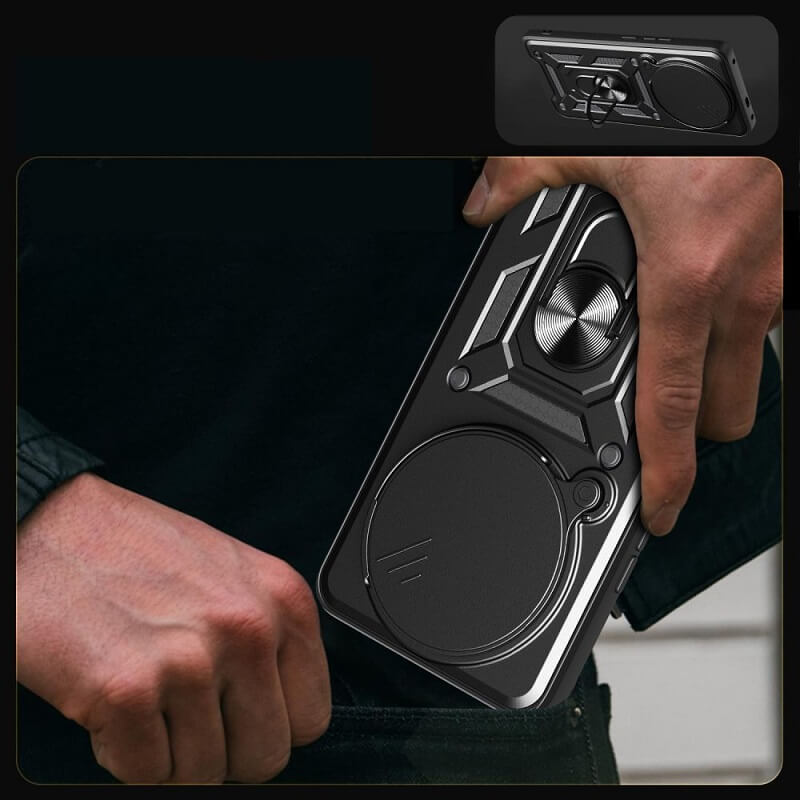 Калъф с Предпазител за Камера и Стойка за Xiaomi Redmi Note 14 Pro 5G, Tech-Protect CamShield Pro Case, Черен (2)