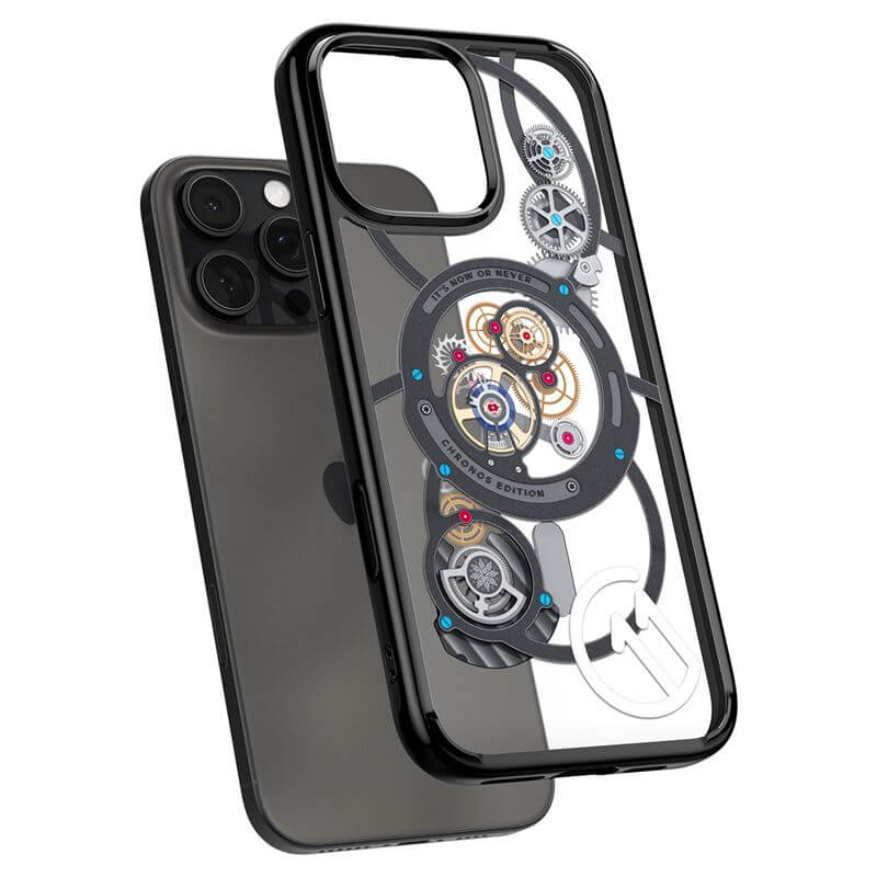 Magsafe Калъф за iPhone 16 Pro, Spigen c11 Chronos Ultra Hybrid T Mag Case, Черен (3)