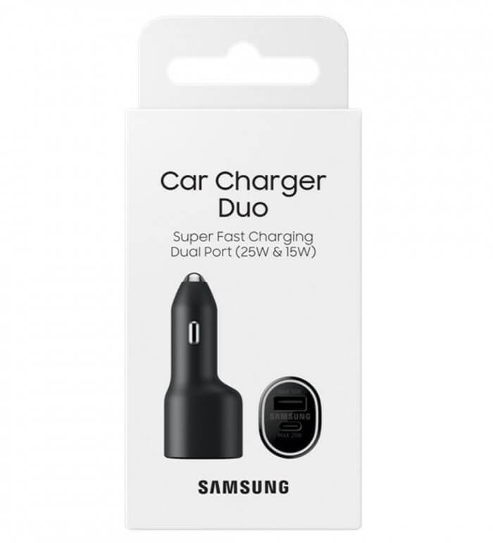 Оригинално Двойно Зарядно за Кола Samsung 25+15W 12v EP-L4020, Черен