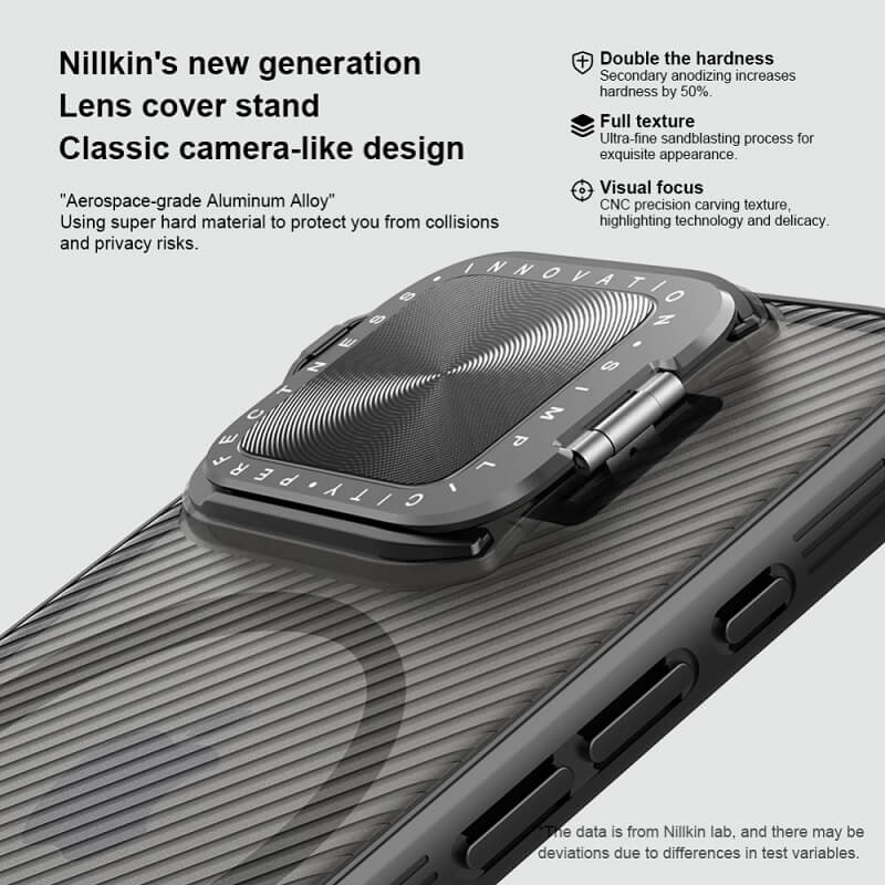 Magsafe Калъф за iPhone 16 Pro, Nillkin CamShield Prop Case, Черен (7)