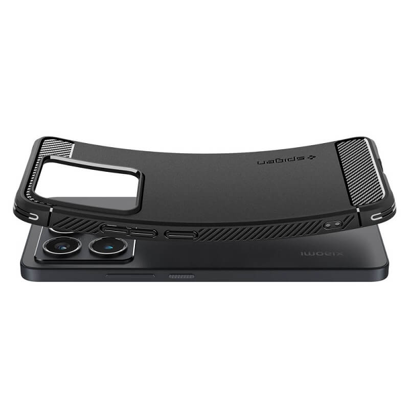 Противоударен Калъф за Xiaomi 14T, Spigen Rugged Armor Case, Черен (4)
