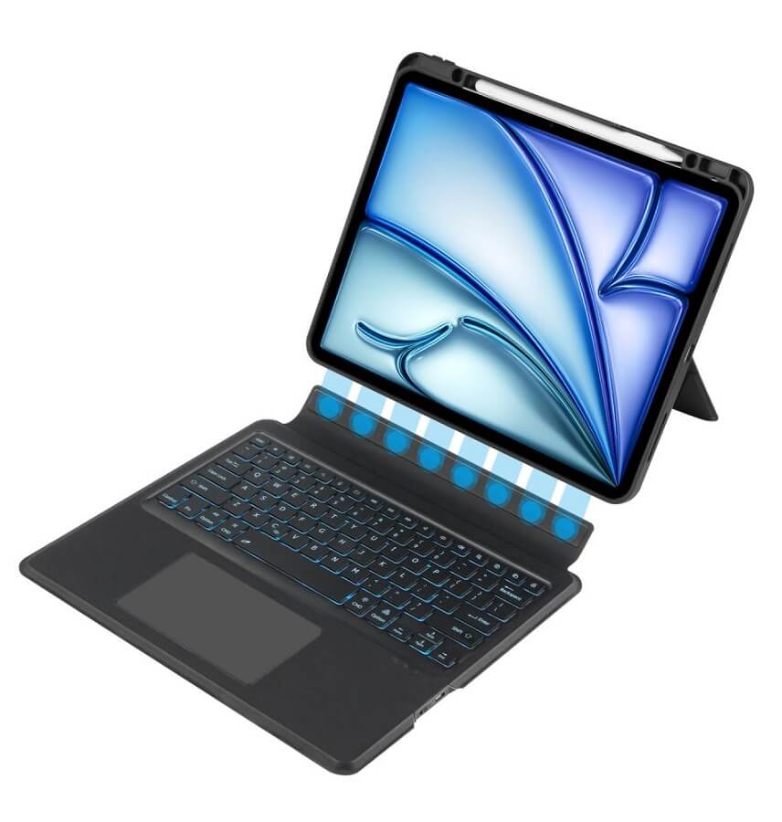 Калъф с Клавиатура за iPad Air 13" M4/ M3/ M2, Tech-Protect SC Pen Magnetic Keyboard Case, Черен
