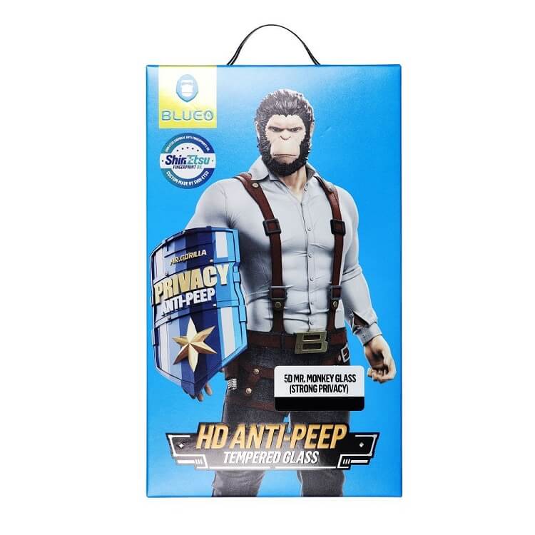 Затъмняващ Стъклен Протектор за Samsung S25 Plus, Blueo Privacy 5D Glass, Черен