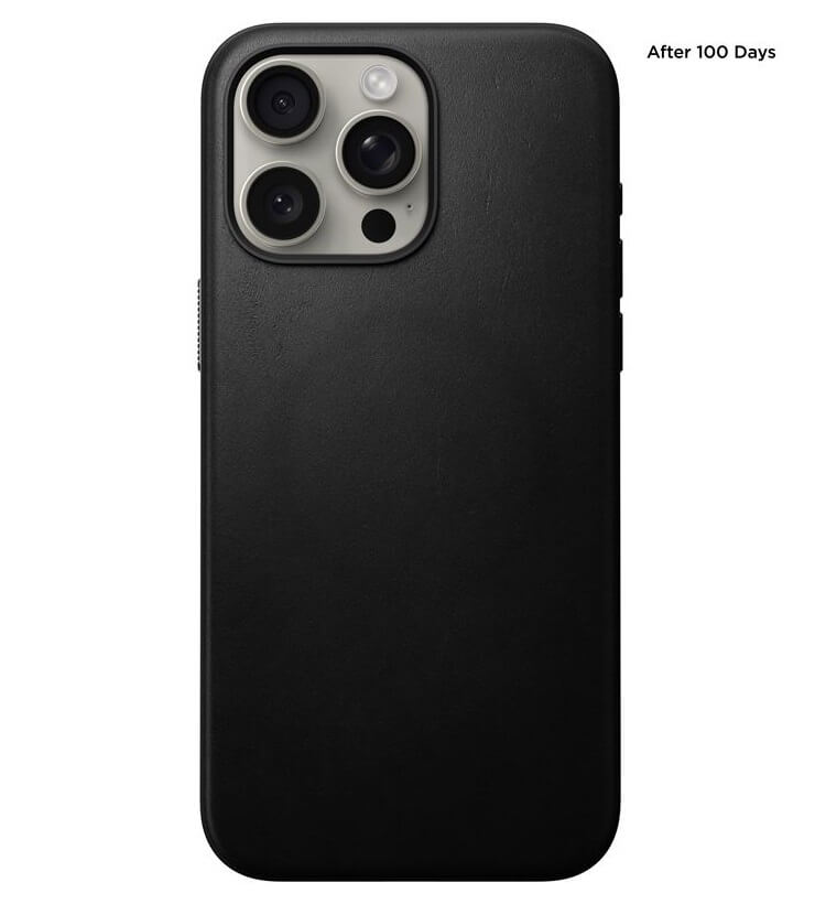 Magsafe Калъф от Естествена Кожа за iPhone 15 Pro Max, Nomad Modern Leather Case, Черен (4)