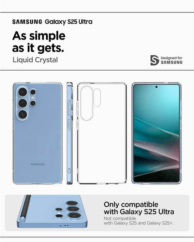Силиконов Калъф за Samsung S25 Ultra, Spigen Liquid Crystal Case, Прозрачен (8)