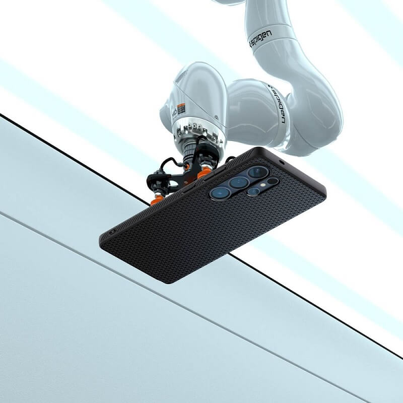 Противоударен Силиконов Калъф за Samsung S25 Ultra, Spigen Liquid Air Case, Черен (9)
