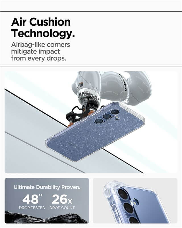 Блестящ Калъф за Samsung S25, Spigen Liquid Crystal Glitter Quartz Case, Прозрачен (8)