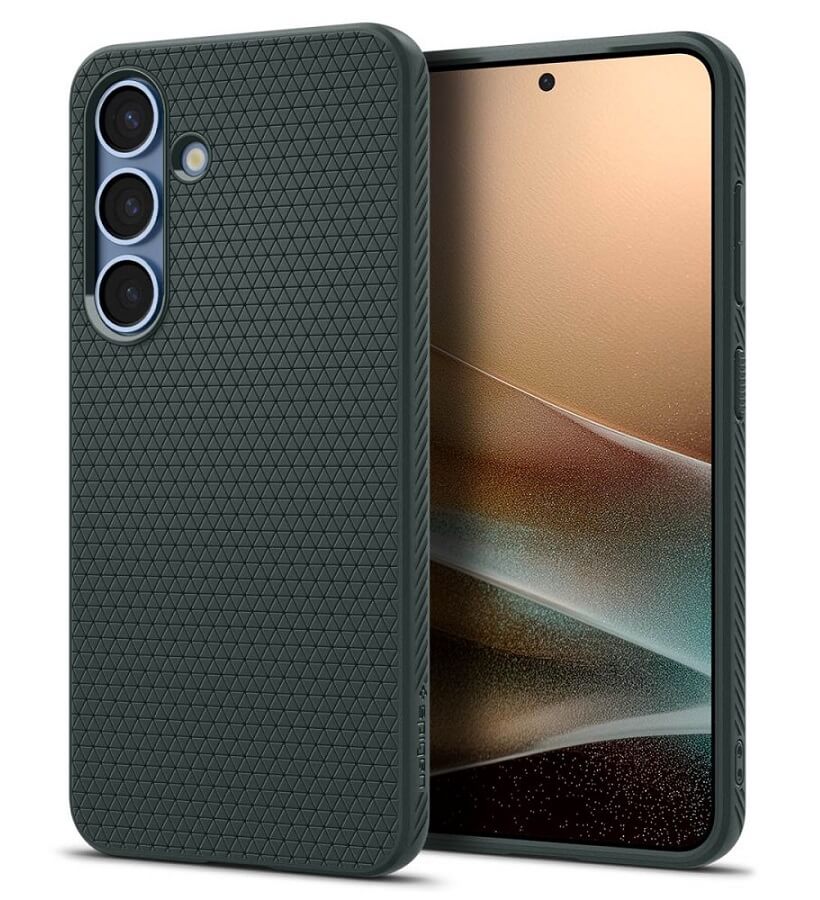 Противоударен Силиконов Калъф за Samsung S25, Spigen Liquid Air Case, Зелен (2)