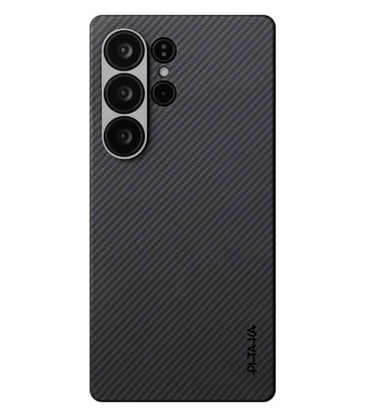 Magsafe Калъф за Samsung S25 Ultra, Pitaka Edge Case Black-Grey Twill, Черен (2)