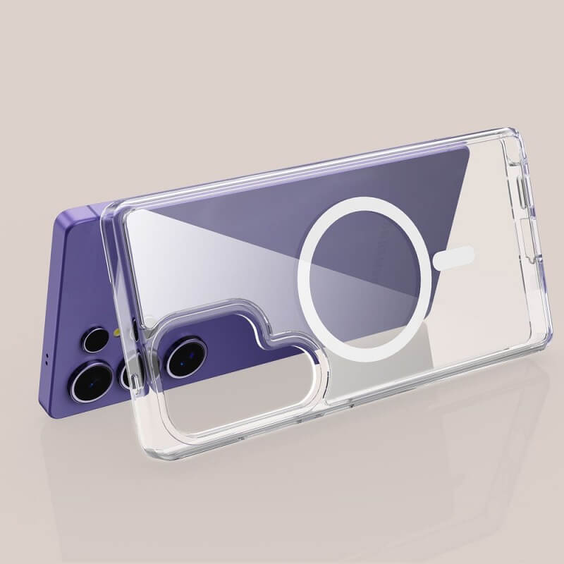 Magsafe Калъф за Samsung S25 Ultra, Tech-Protect Clear Mag Cover Case, Прозрачен (3)
