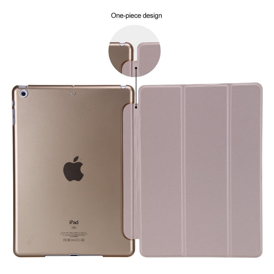 Защитен Калъф за iPad Air/ 6/ 5 9.7", Trifold Leather Case, Златист (5)