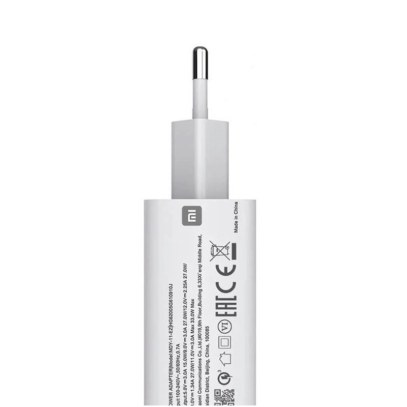 Оригинално Бързо Зарядно, Xiaomi 220v-33W MDY-11-EZ, Бял (Bulk)