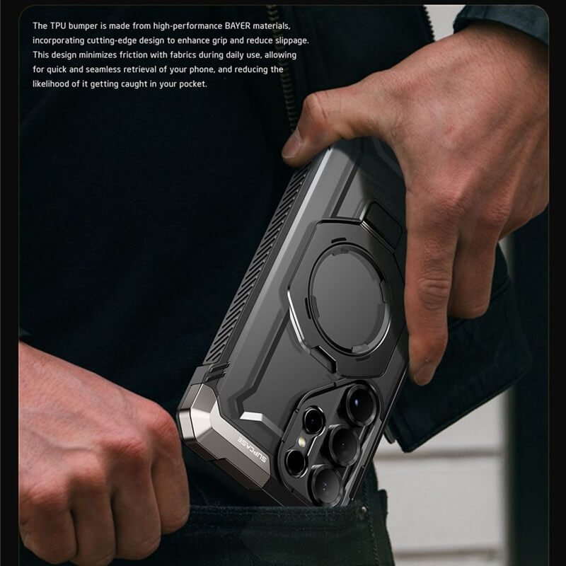 Magsafe Калъф за Samsung S25 Ultra, Supcase UB Grip, Черен (5)