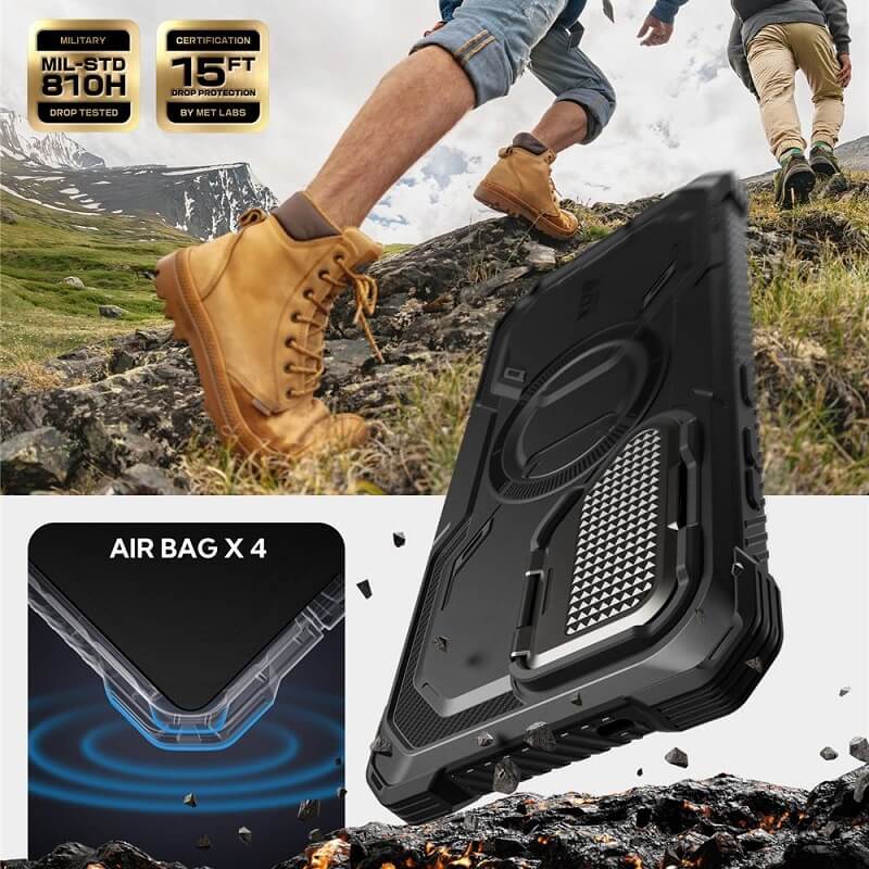 Magsafe Противоударен Калъф за Samsung S25 Ultra, Supcase Iblsn Mag ArmorBox, Черен (3)