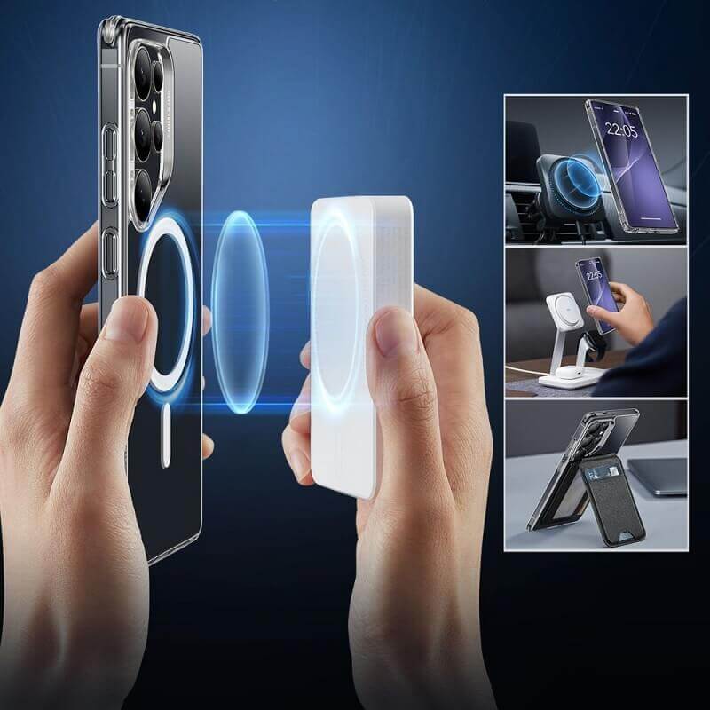 Magsafe Калъф за Samsung S25 Ultra, ESR Classic Hybrid Magnetic Case, Прозрачен (4)