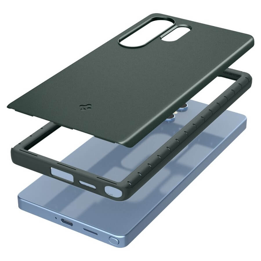 Magsafe Противоударен Калъф за Samsung S25 Ultra, Spigen Thin Fit Magsafe Case, Зелен (8)