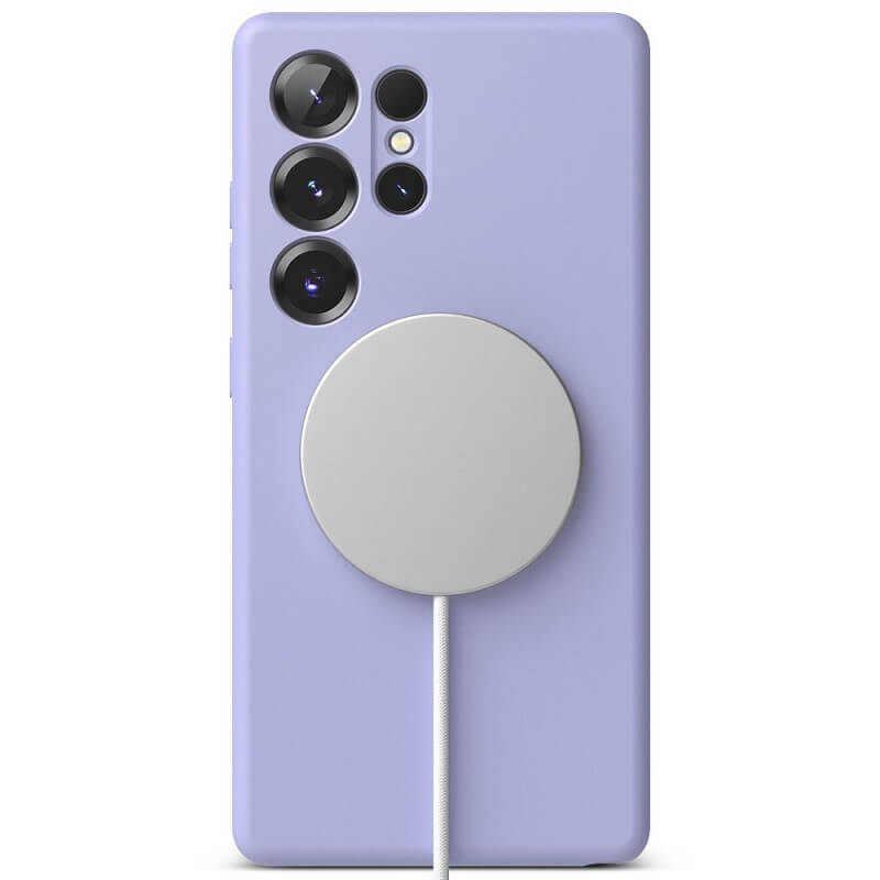 Magsafe Калъф за Samsung S25 Ultra, Ringke Silicone Magnetic Case, Лилав (4)