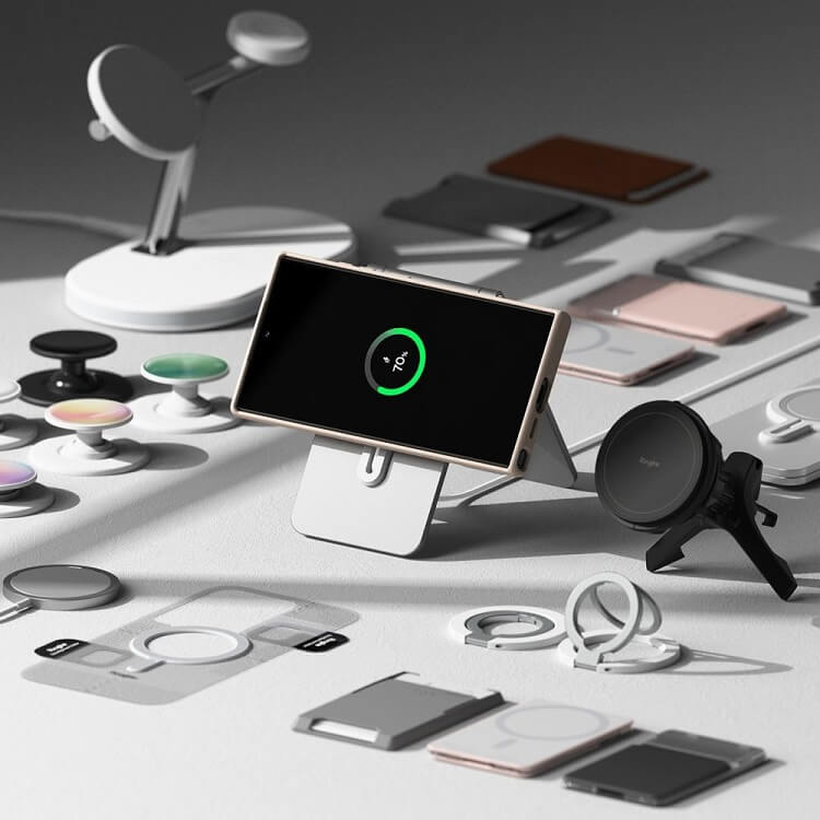 Magsafe Калъф за Samsung S25 Ultra, Ringke Silicone Magnetic Case, Розов (8)