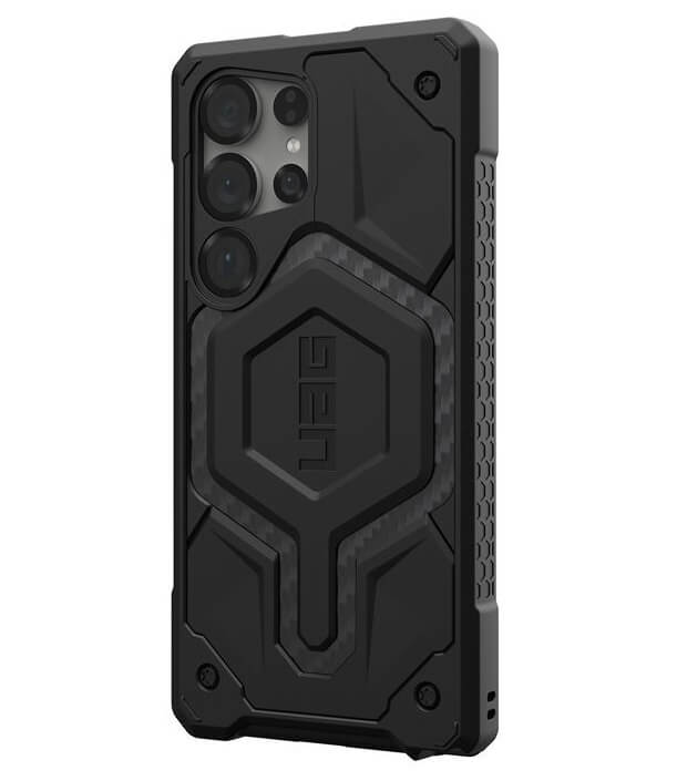 MagSafe Противоударен Калъф за Samsung S25 Ultra, UAG Monarch Pro Carbon Fiber Case, Черен (2)