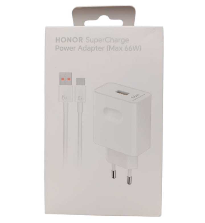 Оригинално Зарядно с Кабел Huawei Honor 66W SuperCharge 220v, Бял