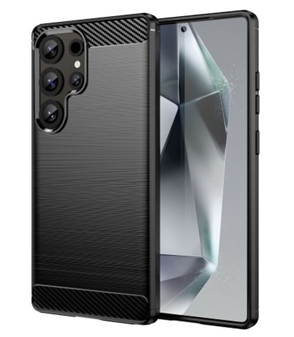 Противоударен Калъф за Samsung S25 Ultra, Premium Carbon Case, Черен